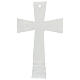 Crucifix évasé en verre de Murano blanc-argent 15x10 cm s4