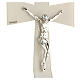 Crucifix évasé en verre de Murano taupe-argent 15x10 cm s2
