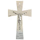 Crucifixo vidro de Murano linha Estrela-do-Mar cor pérola, decoração ondulada 15x10 cm s1