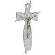 Crucifix verre Murano noeud argent avec bulles 15x10 cm s3