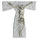 Crucifixo vidro de Murano laço prateado 15x10 cm s2