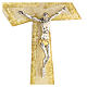 Modern crucifix with diagonal edges, golden Murano glass, 6x4 in s2