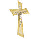 Crucifixo vidro Murano cor gelo e ouro 15x10 cm s3