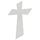 Crucifix verre de Murano argent lignes obliques 15x10 cm s4