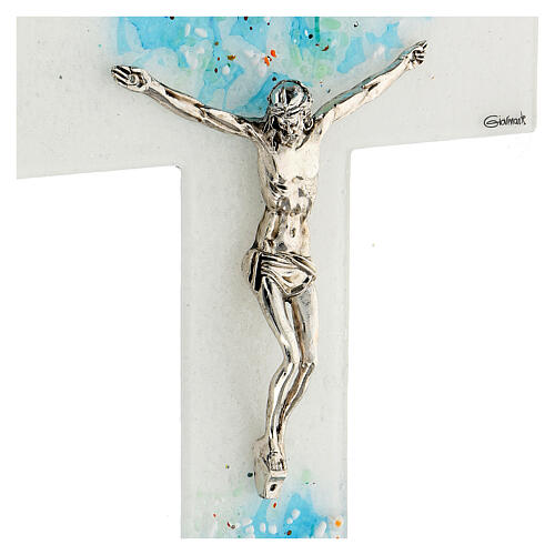 Aquarium crucifix, Murano glass favour, 6x4 in 2