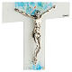 Crucifixo vidro de Murano Aquarium decoração efeito água 15x10 cm s2