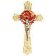 Golden Passion crucifix with red centre, Murano glass, 6x3.5 in s1