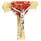 Golden Passion crucifix with red centre, Murano glass, 6x3.5 in s2
