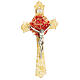 Golden Passion crucifix with red centre, Murano glass, 6x3.5 in s3