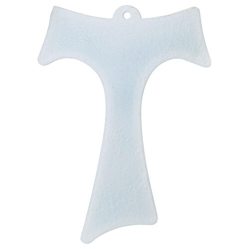 Murano glass crucifix Tau mosaic Mattiolo favor 16x12cm 3