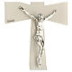Crucifix évasé en verre de Murano taupe-argent 25x15 cm s2