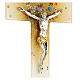 Crucifix verre de Murano Rainbow centre doré 25x15 cm s2