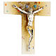 Rainbow geometric Murano glass crucifix 25x15cm s2