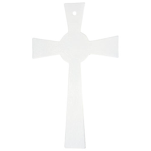 Crucifix verre de Murano évasé avec murrine multicolores 25x15 cm 4