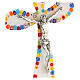 Millefiori crucifix with colourful murrine, Murano glass, 10x6 in s2