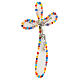 Millefiori crucifix with colourful murrine, Murano glass, 10x6 in s3