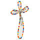Crucifix arrondi irrégulier verre de Murano murrine colorées 25x15 cm s3