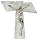 Crucifix verre de Murano argent lignes obliques 25x15 cm s2