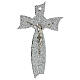 Crucifix verre Murano noeud argenté avec bulles 25x15 cm s1