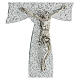 Crocifisso in vetro di Murano fiocco argento 25x14cm s2