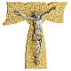 Crucifixo vidro de Murano laço dourado 25x15 cm s2