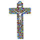 Crucifixo vidro de Murano decoração murrina corida 25x15 cm s1