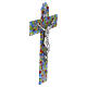 Murano glass cross crucifix with classic murrine mirror 25x15cm s3