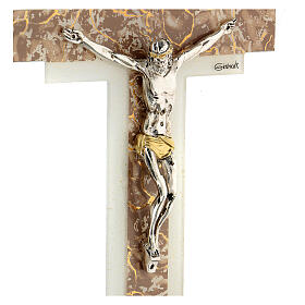 Crucifijo de vidrio de Murano marmóreo tórtola 35x20 cm