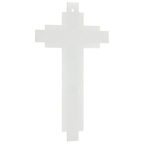 Crucifijo de vidrio de Murano marmóreo tórtola 35x20 cm 4