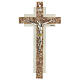 Crucifijo de vidrio de Murano marmóreo tórtola 35x20 cm s1