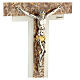 Crucifijo de vidrio de Murano marmóreo tórtola 35x20 cm s2