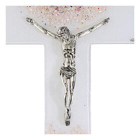 Crucifix of Murano glass, topaz, 13.5x8.5 in