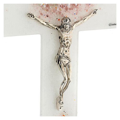 Crucifijo de vidrio de Murano Topacio 35x20 cm 2