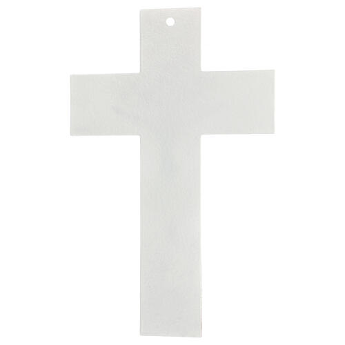Crucifix en verre de Murano Topaze 35x20 cm 4