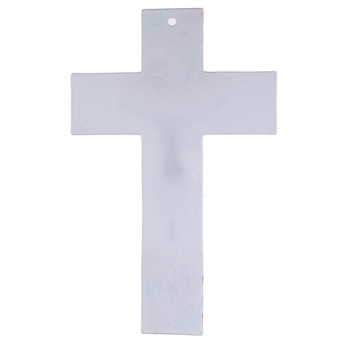 Crucifix in Murano glass Topaz 35x20cm 5