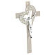 Dove grey Heart crucifix, Murano glass, 13.5x8 in s3