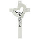 Stylized white heart Murano glass crucifix 35x20cm s1