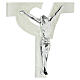 Stylized white heart Murano glass crucifix 35x20cm s2