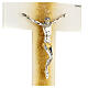Crucifix verre de Murano blanc dégradé doré 35x25 cm s2