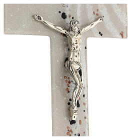 Kruzifix, Muranoglas, Taupetöne, 16x10 cm