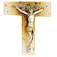 Rainbow crucifix with golden centre, Murano glass, 6x3.5 s2
