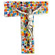 Murano glass crucifix with colourful murrine, mirror finish, 6x3.5 in s2