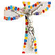 Kruzifix, Muranoglas, Weiß/ Multikolor, Millefiori, 16x10 cm s2