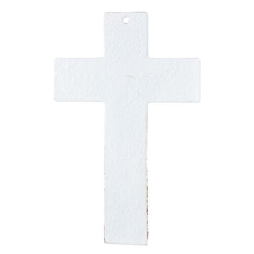 Kruzifix, Muranoglas, Weiß/Rosetöne, 16x10 cm 4