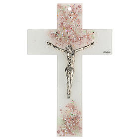 Crucifix of Murano glass, topaz, 6x4 in