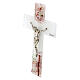 Crucifixo vidro de Murano decoração cor-de-rosa lembrancinha 16x10 cm s3