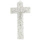 White and gold Murano glass crucifix, marble finish, 6x4 in s4