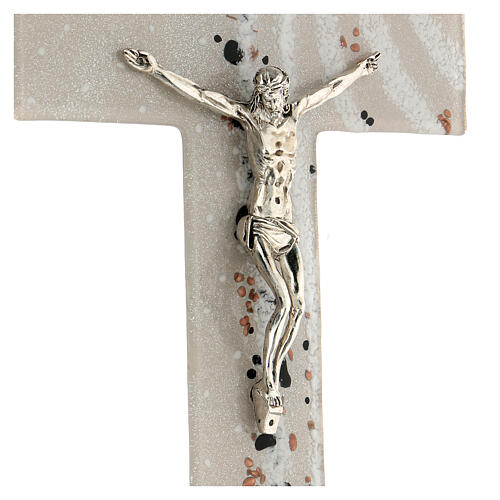 Murano glass crucifix with sand effect 10x6 in 2