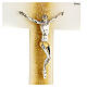White crucifix with golden shading line, Murano glass, 6x4 in s2