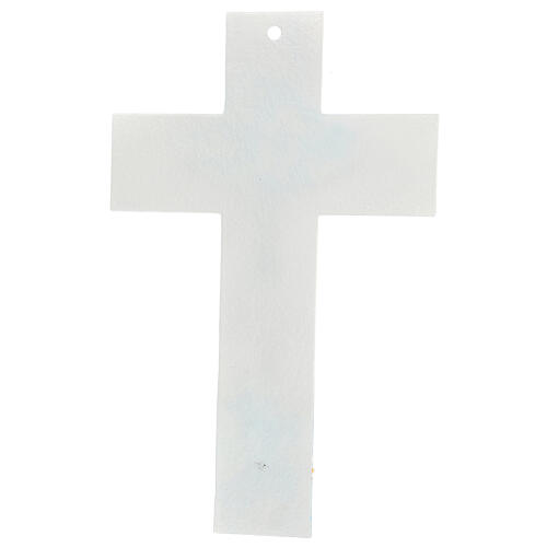 Crucifixo vidro de Murano Aquarium decoração efeito água 25x15 cm 4
